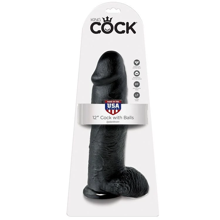 KING COCK - PENE REALISTICO NEGRO 30.48 CM - Imagem 4