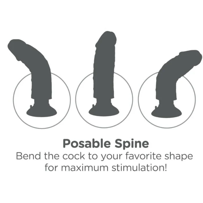 KING COCK - DILDO VIBRADOR CON TESTICULOS 23 CM NATURAL - Imagem 5