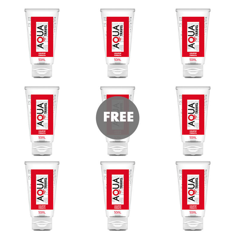 AQUA TRAVEL - LUBRIFICANTE À BASE DE ÁGUA AQUA TRAVEL LOLLIPOP SABOR - 50 ML 8+1 GRÁTIS