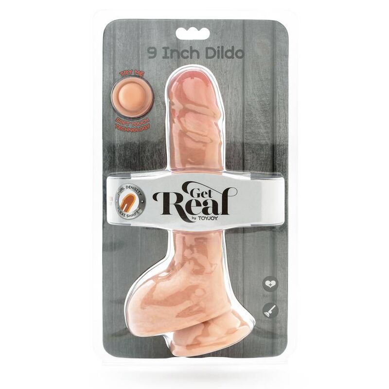 GET REAL - DILDO DUAL DENSITY 25,5 CM BOLAS PELE - Imagem 3