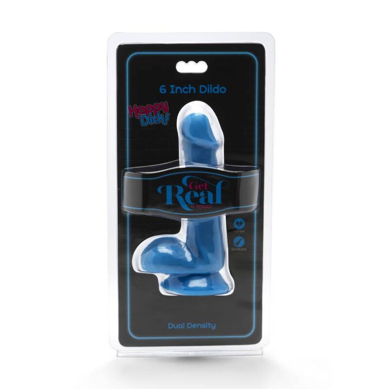 GET REAL - HAPPY DICKS DILDO 12 CM BOLAS AZUIS - Imagem 2