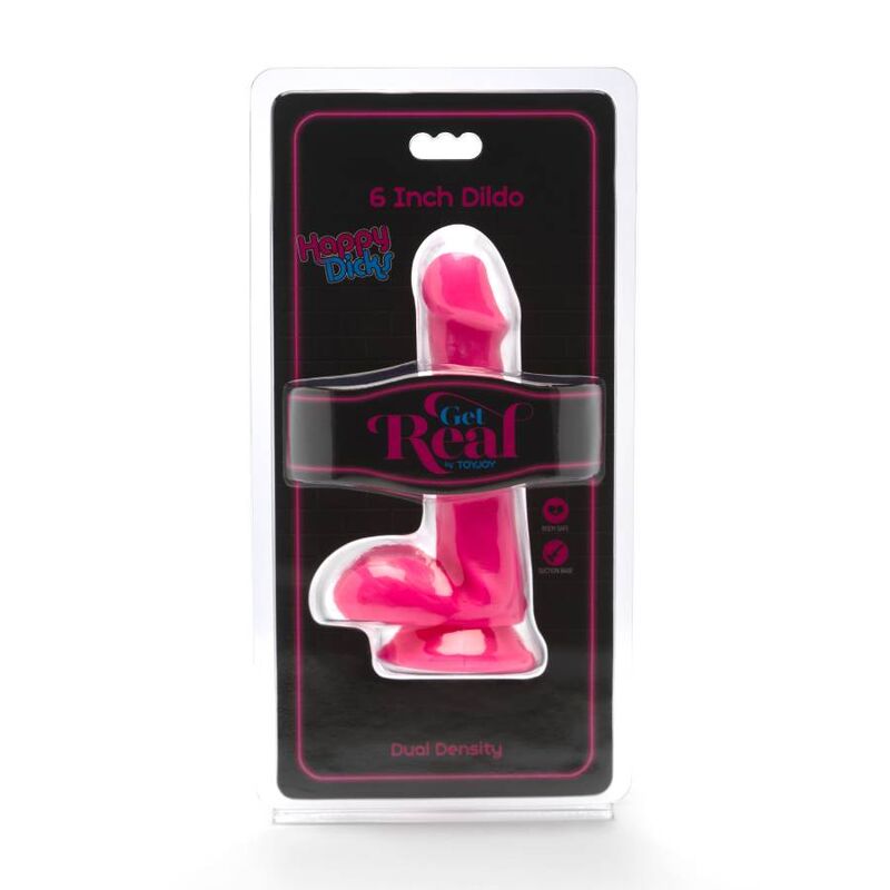 GET REAL - HAPPY DICKS DILDO 12 CM BOLAS ROSA - Imagem 2