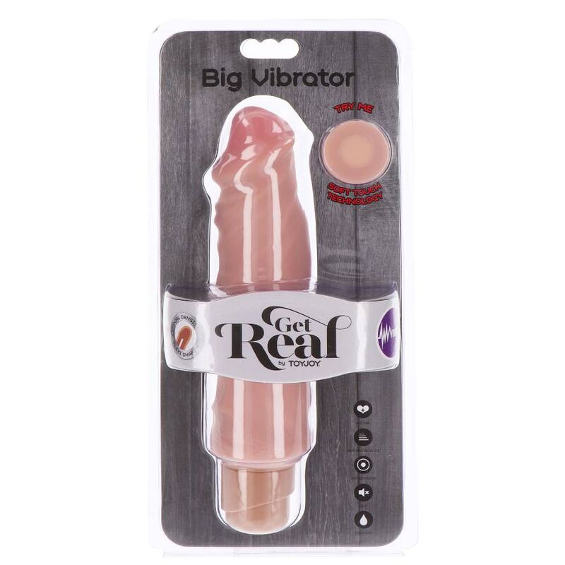 GET REAL - VIBRADOR GRANDE DE DUAL DENSIDADE 20,5 CM PELE - Imagem 4
