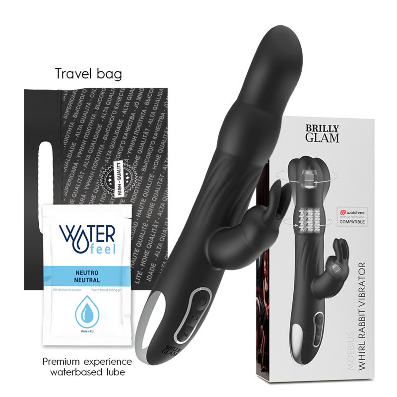 BRILLY GLAM - VIBRADOR E ROTADOR MOEBIUS COELHO COMPATÍVEL COM A TECNOLOGIA WATCHME WIRELESS