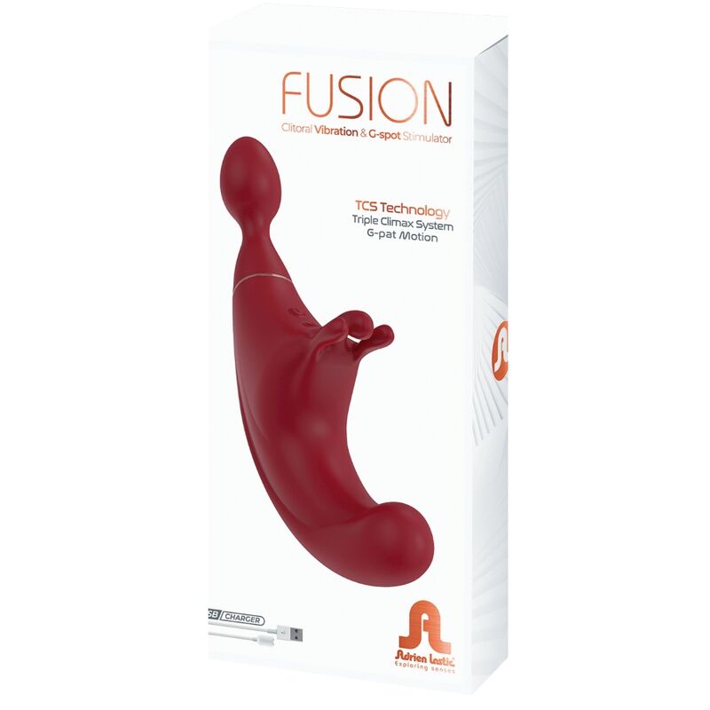 ADRIEN LASTIC - FUSION ESTIMULADOR DE CLITÓRIS TRIPLO G-SPOT VERMELHO - Imagem 3