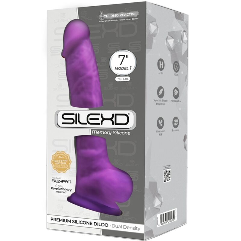 SILEXD - MODELO 1 PÊNIS REALÍSTICO PREMIUM SILEXPAN SILICONE VIOLETA 17.5 CM - Imagem 2