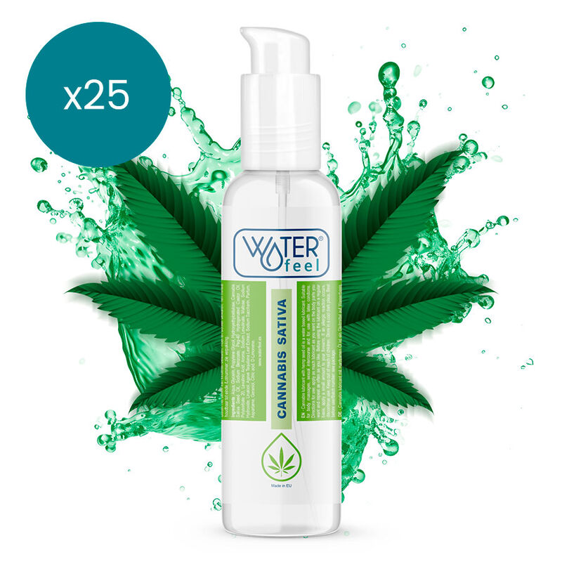 WATERFEEL - LUBRIFICANTE CANNABIS 150 ML PACK 25 UNIDADES