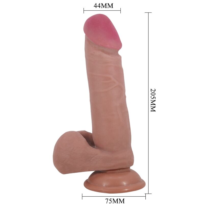 PRETTY LOVE - SÉRIE SLIDING SKIN DILDO REALÍSTICO COM VENTOSA DESLIZANTE PELE CARNE 20,5 CM - Imagem 4