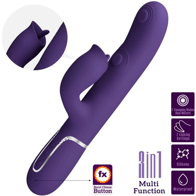 BONITO AMOR - VIBRADOR DE COELHO COM LAMBIDA ROXO - Imagem 3