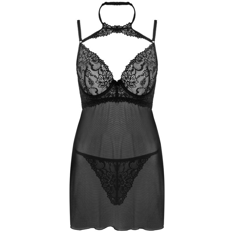 LIVCO CORSETTI FASHION - CONJUNTO BINELLA BABYDOLL + TANGA PRETO - Imagem 3