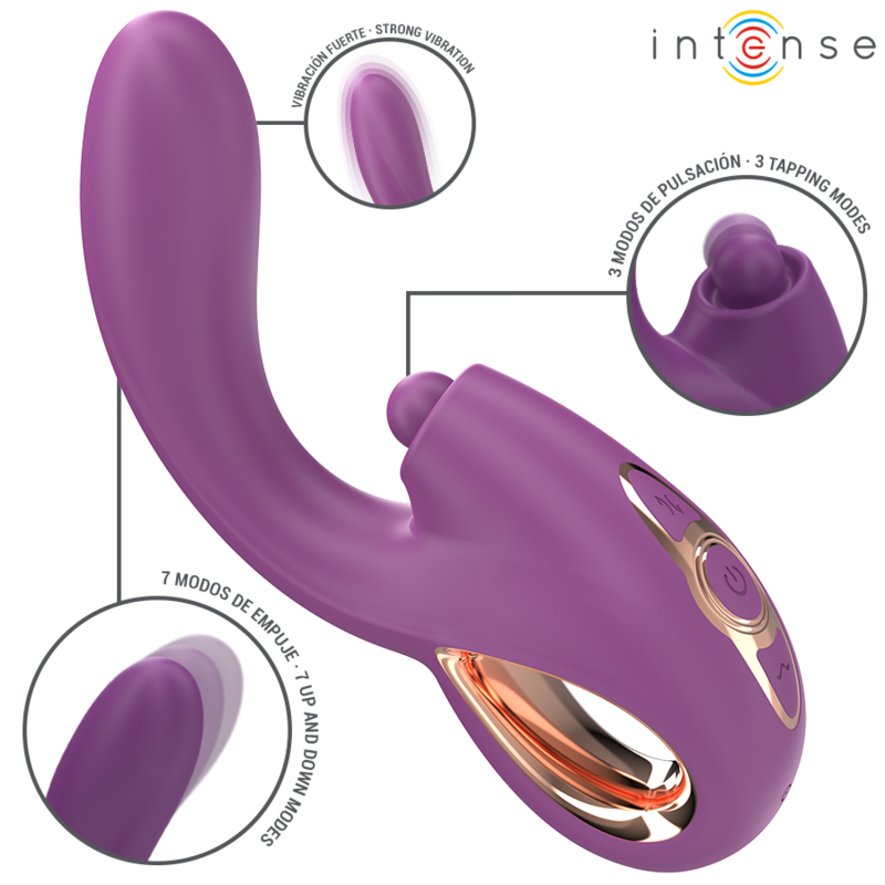 INTENSE - LALI MULTIFUNCIONAL VIBRADOR G-SPOT TAPPING THRUST VIBRATION ROXO