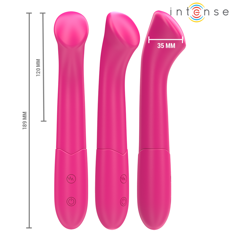INTENSE - PATY VIBRADOR 19 CM FLEXÍVEL 10 VIBRAÇÕES MODELO 2 ROSA - Imagem 2