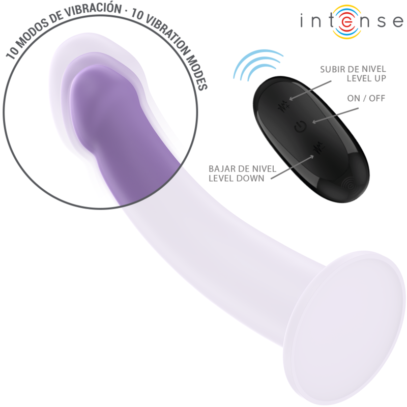 INTENSE - EDDIE VIBRADOR 17,5 CM 10 VIBRAÇÕES ROXO CONTROLE REMOTO - Imagem 3