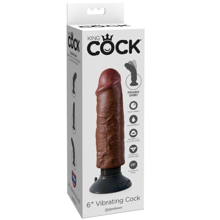 KING COCK - GALO VIBRANTE MARROM 15,24 CM