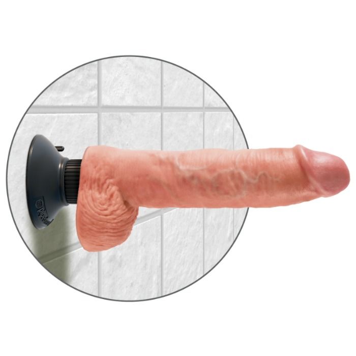 KING COCK - DILDO VIBRANTE COM TESTÍCULOS 25.5 CM COR NATURAL - Imagem 4