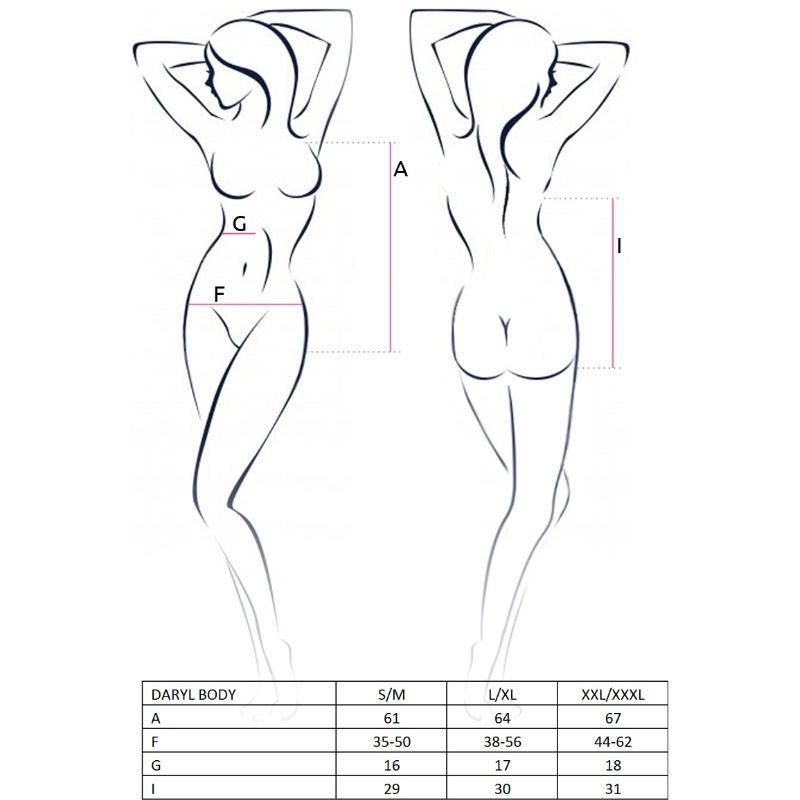 PASSION - MULHER DARYL TEDDY PRETO TAMANHO S/M - Imagem 3