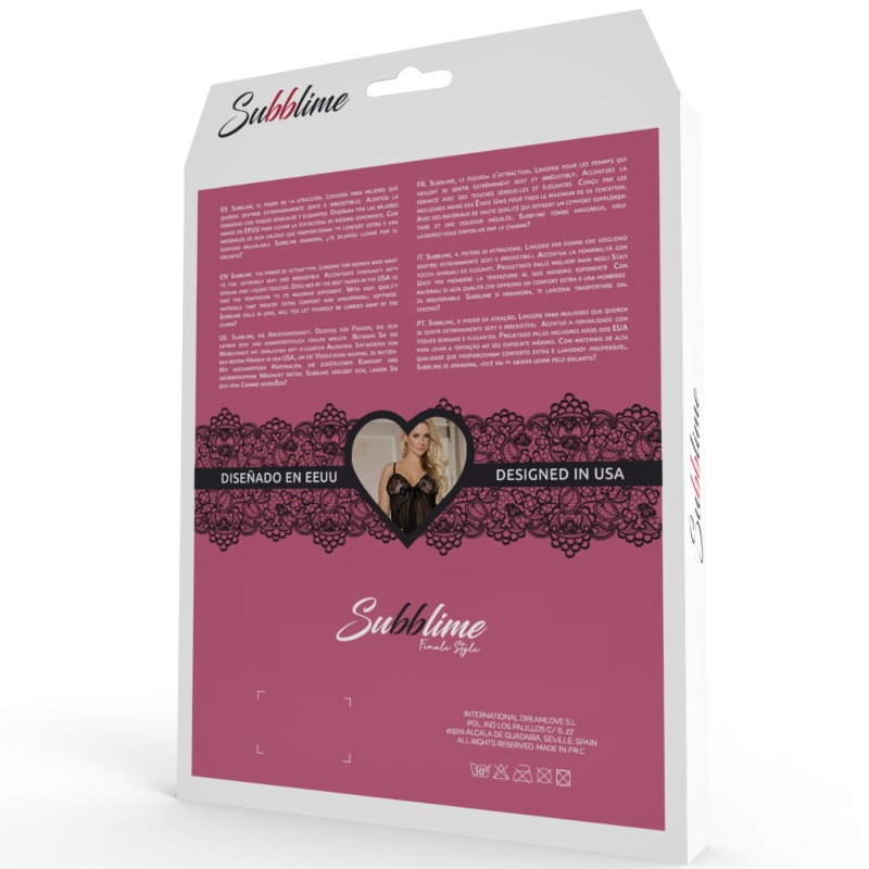 SUBBLIME - BABYDOLL CON LAZO Y DETALLES BRILLANTES MORADO S/M - Imagem 5