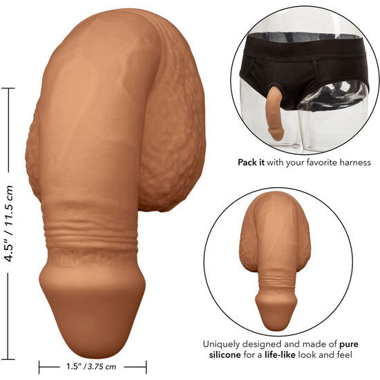 CALEXOTICS - EMBALAGEM DE SILICONE PÊNIS 12.75 CM CARAMELO - Imagem 4